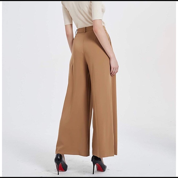 Women’s High Waisted Wide Leg Trousers. Size Large - Picture 3 of 8